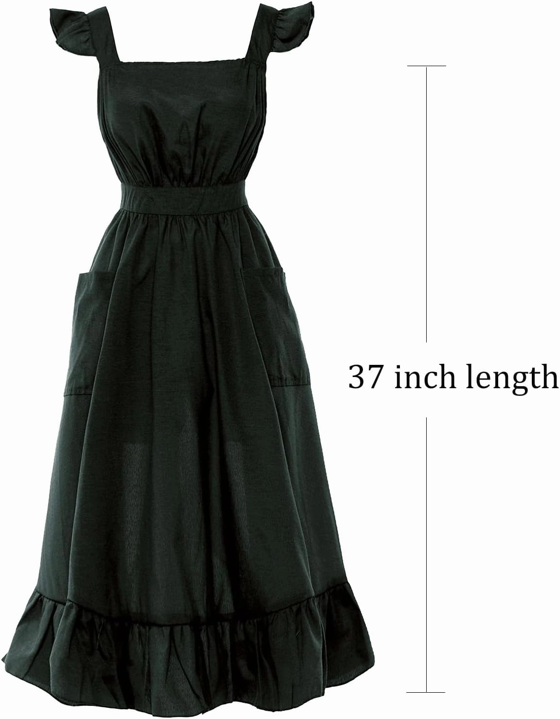 Vintage Ruffle Apron for Women Cross Back Garden Cooking Aprons