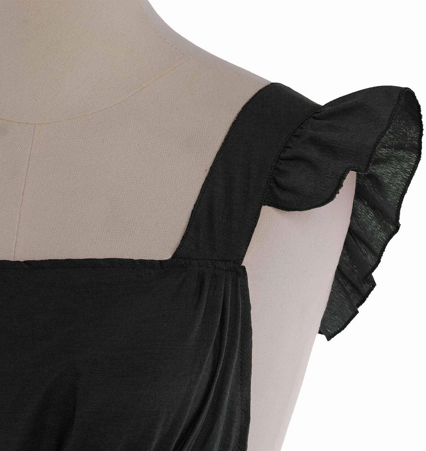 Vintage Ruffle Apron for Women Cross Back Garden Cooking Aprons