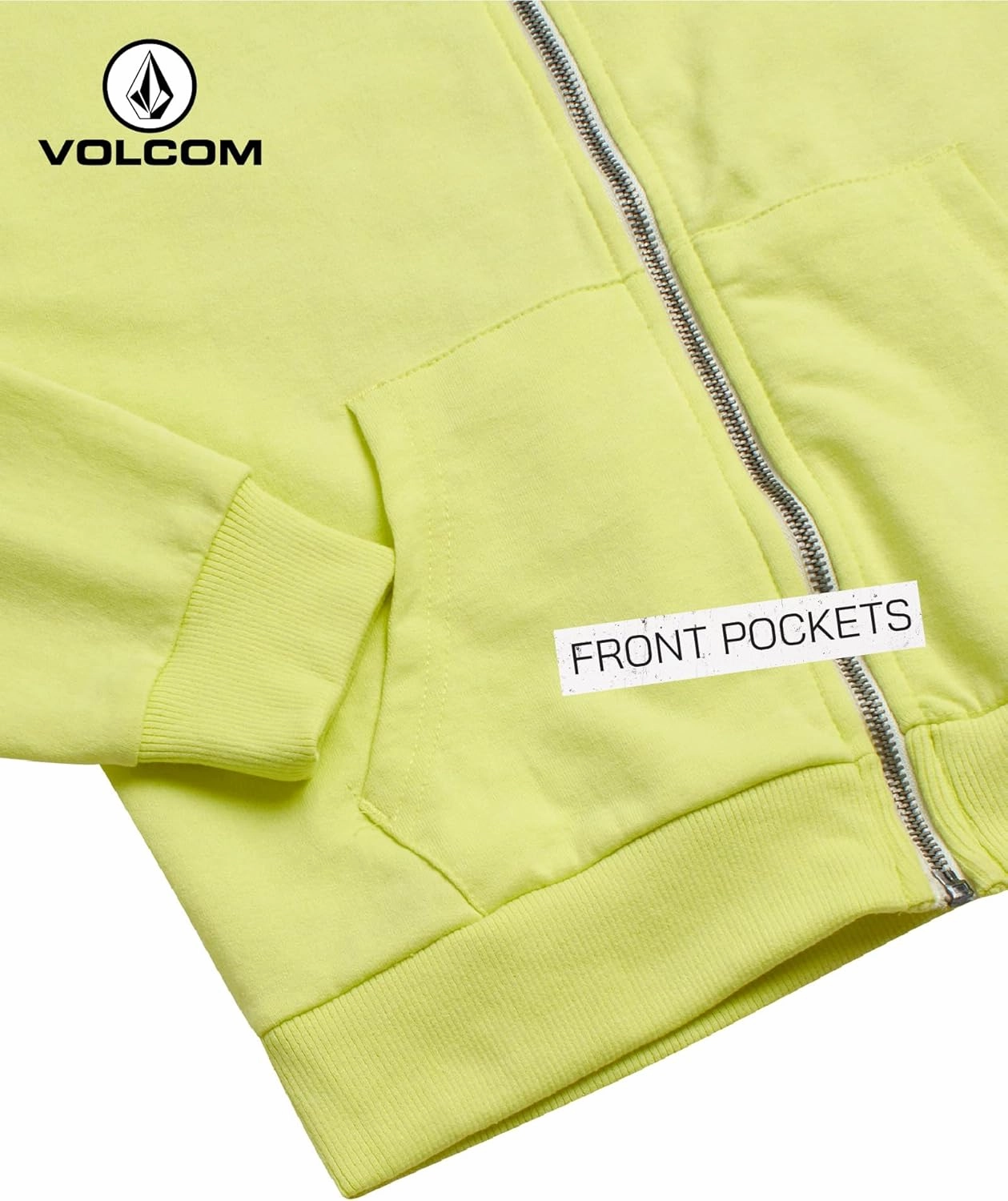 Volcom Girls' Fleece Short Set - 2 Piece Long Sleeve Full Zip Up Hoodie Sweatshirt and Matching Sweat Shorts (Sizes: 4-12)