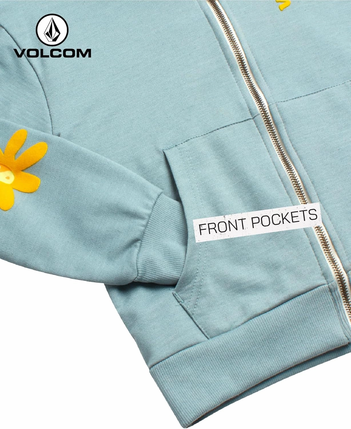Volcom Girls' Fleece Short Set - 2 Piece Long Sleeve Full Zip Up Hoodie Sweatshirt and Matching Sweat Shorts (Sizes: 4-12)