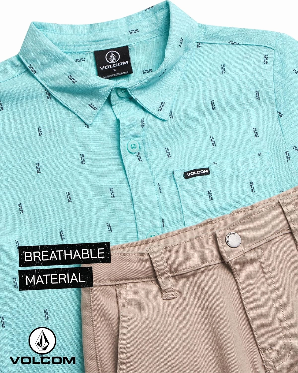 Volcom Toddler Boy Shorts Set - 2 Piece Short Sleeve Button Down Dress Shirts and Twill Shorts - Toddler Boys Summer Outfits