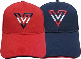Volvik New Golf 2020 V-Logo Adjustable Hat Bundle, 5 Markers   1 Clip, 2 Hat- Blue,red