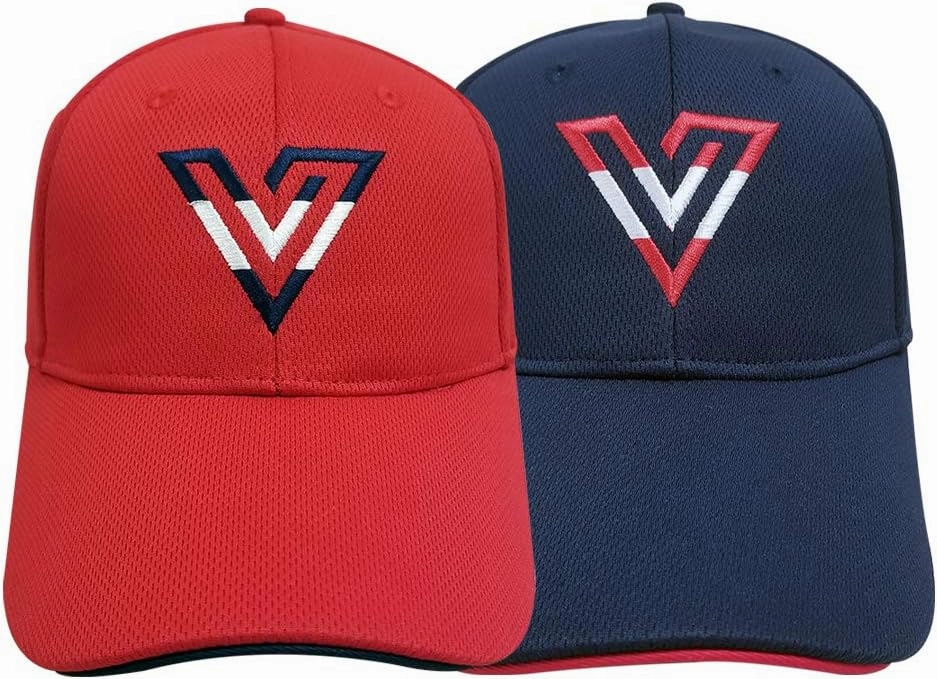Volvik New Golf 2020 V-Logo Adjustable Hat Bundle, 5 Markers   1 Clip, 2 Hat- Blue,red