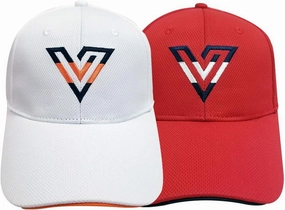 Volvik New Golf 2020 V-Logo Adjustable Hat Bundle, 5 Markers   1 Clip, 2 Hat- White,red