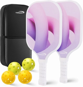 VOTMONI Pickleball Paddles Lightweight Pickleball Set Fiberglass Surface Pickleball Racket Fully Encased Pickleball Paddle with W/Larger Sweet Spot Pickleball Paddles Set for Men & Women