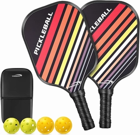 Vsmooth 2024 Pickleball Paddle from SLK Pickleball Paddle with Durable Fiberglass Surface with High Grit & Spin Lightweight Pickleball Racket Set for All Levels