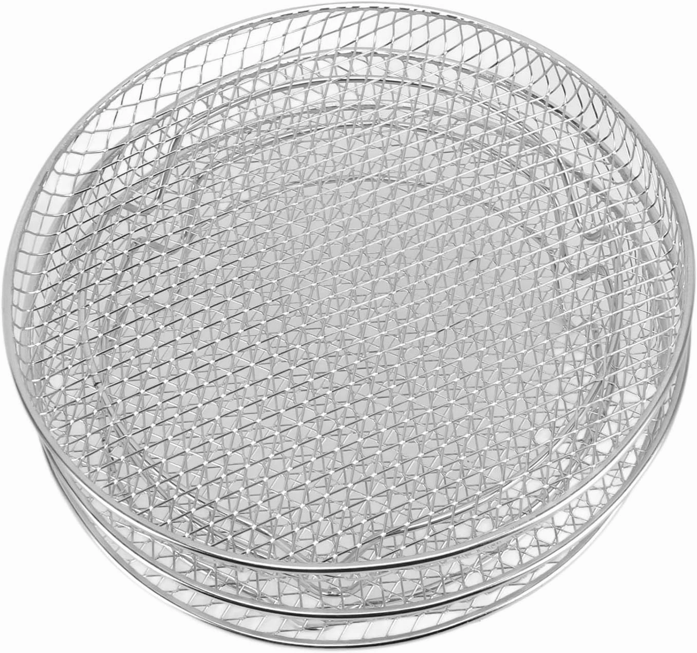 WALFRONT Food Grade Stainless Steel Fryer Racks Versatile Design for Cosori Vortex 3PCS Fryer Basket Tray (Round)
