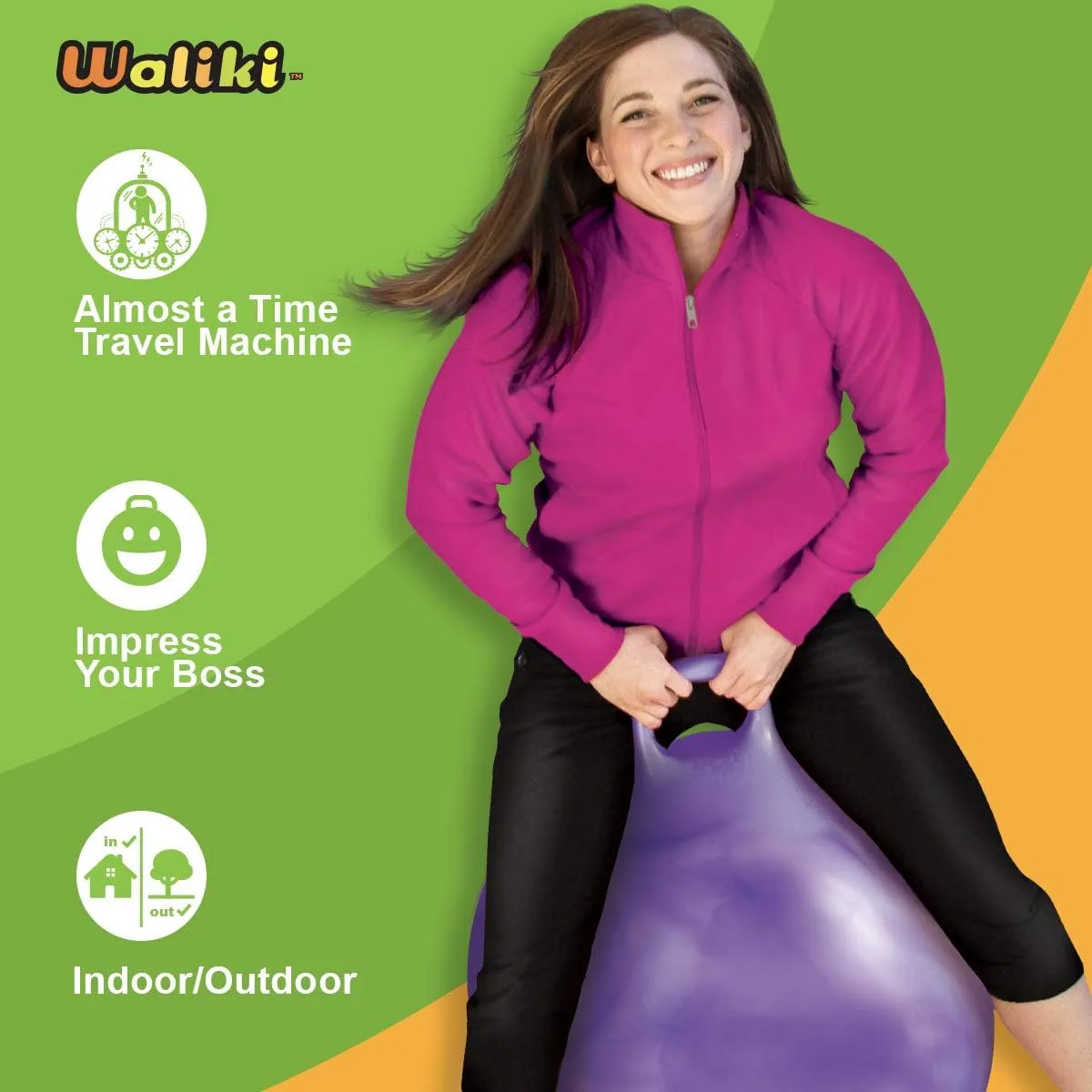WALIKI Hopper Ball for Kids | Hippity Hop Ball | Jumping Hopping Ball | Therapy Ball | Purple (Ages: 16-101 (29"/75CM))