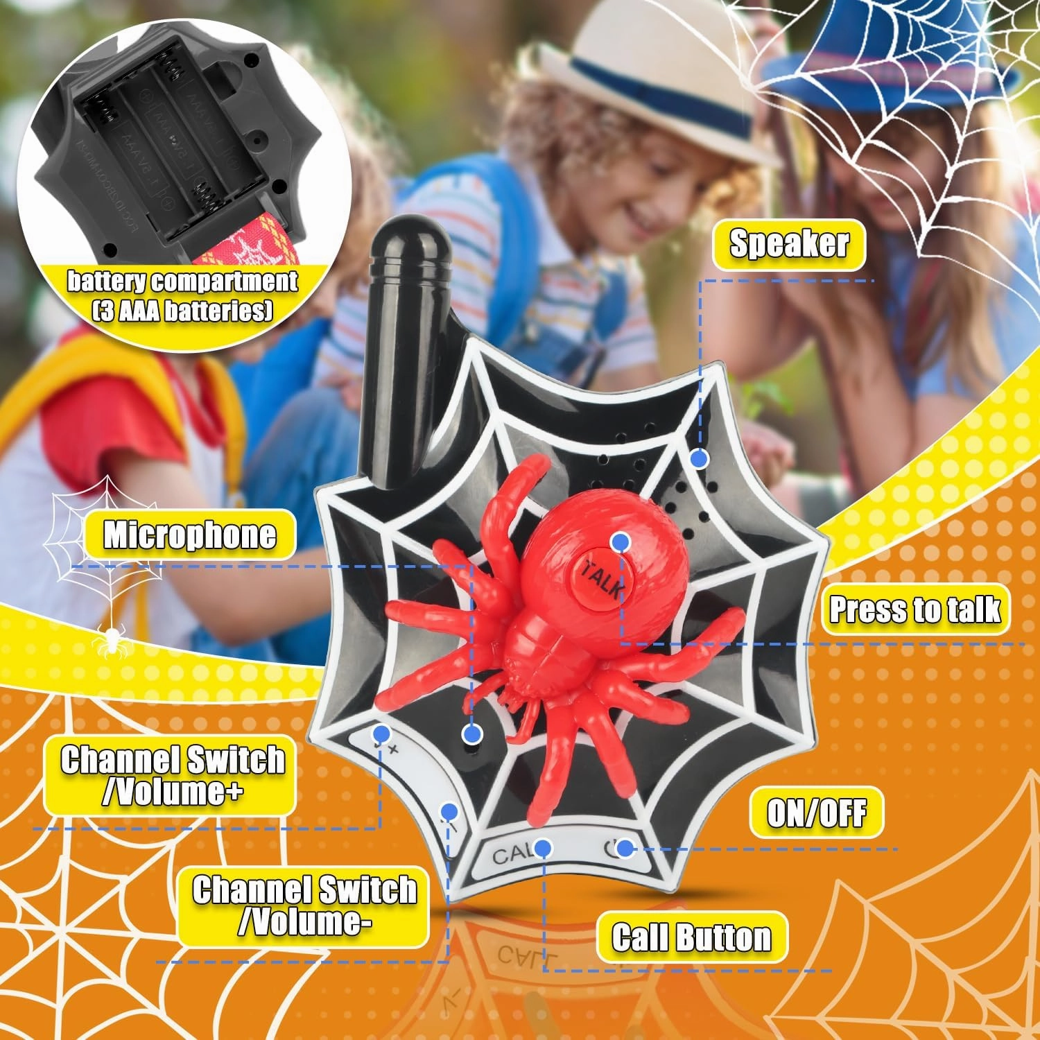 Walkie Talkies for Kids Boys Toys Ages for 4-6 6-8 Long Range 2 Way Radio Outdoor Games Kid Toys for 3 4 5 6 7 8 9 10 3-12 Year Old Boy Birthday Gift Halloween Christmas Stocking Stuffers 2 Pack