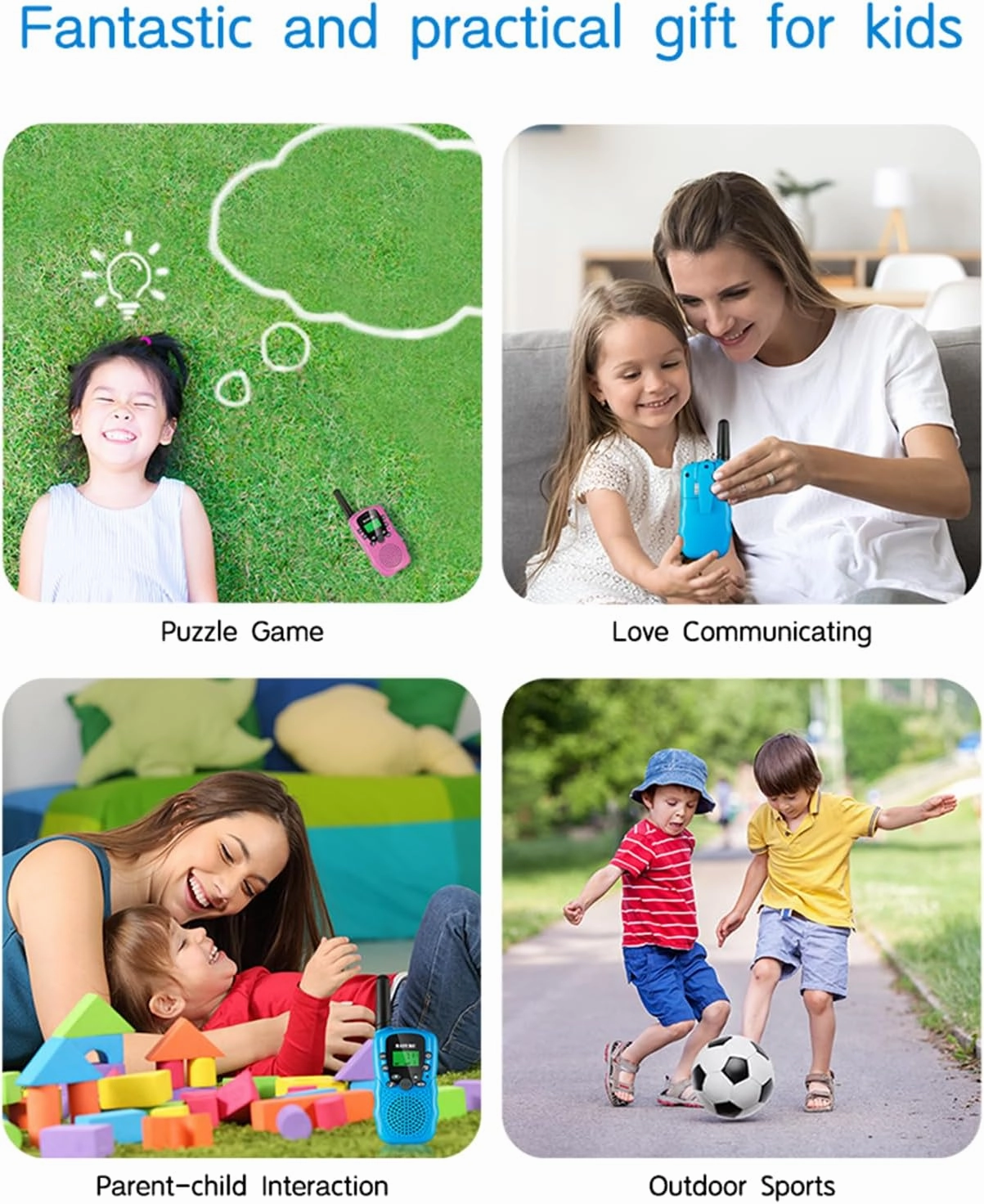 Walkie Talkies for Kids Toys for Boys Girls 4-6, 3 Miles Range Walkie Talkie to Camping, Outdoor 4 Year Old Girl Birthday Gifts for 3 4 5 6 7 Year Old Boy Girl Gifts Age 6-8 (Blue&Pink&Yellow)
