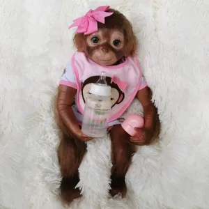Wamdoll 20 inches 50CM Realistic Reborn Monkey Baby Dolls Weighted Body Very Soft Silicone Vinyl Lifelike Collectible Flexible Doll Feel Real