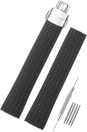 Watch Band Compatible with Patek Philippe Aquanaut PP 5164 5165 5167R 5168 5968 5267, Soft Silicone Rubber Replacement Wrist Strap for Patek Philippe Aquanaut Watch Straps