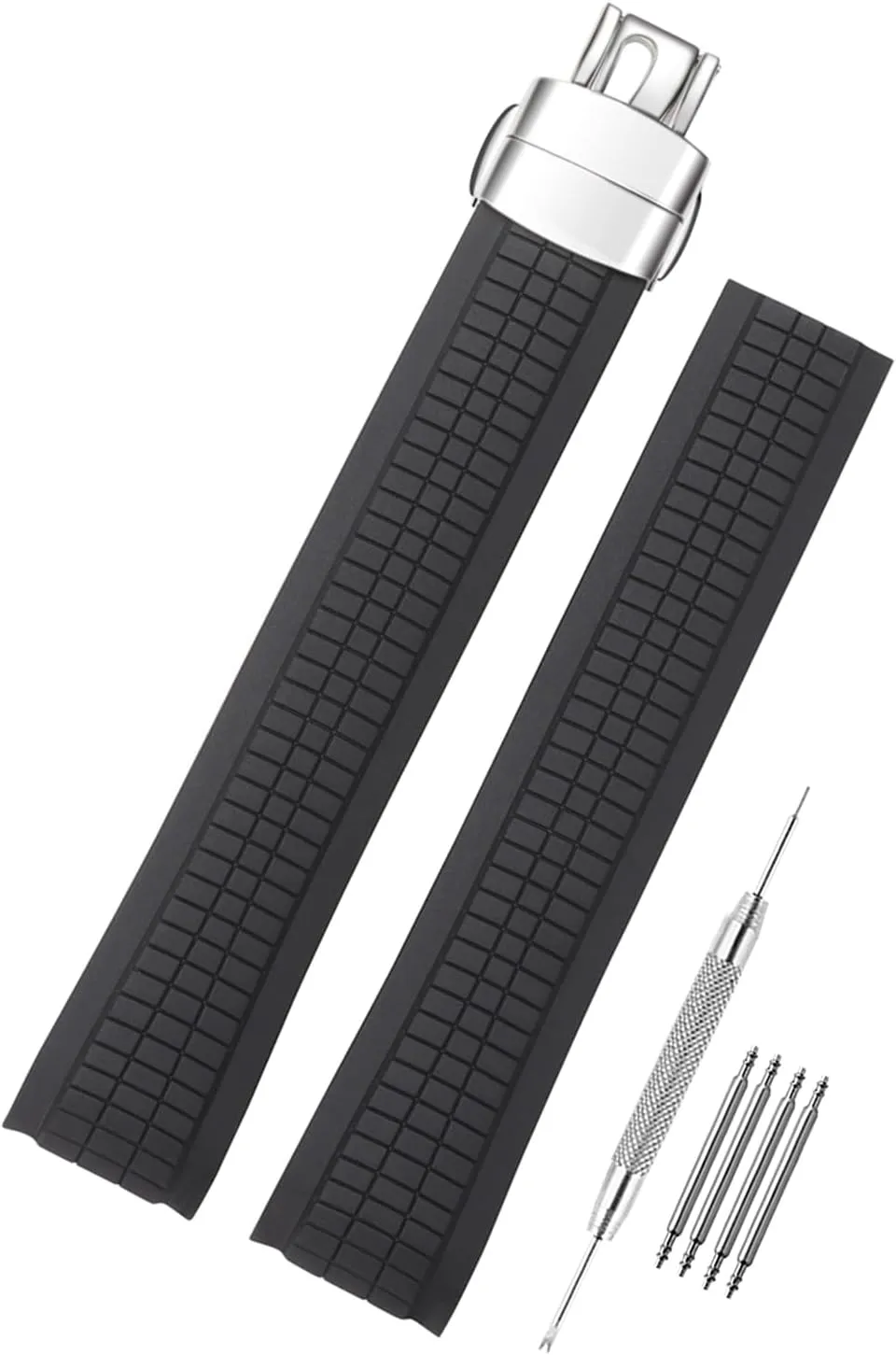 Watch Band Compatible with Patek Philippe Aquanaut PP 5164 5165 5167R 5168 5968 5267, Soft Silicone Rubber Replacement Wrist Strap for Patek Philippe Aquanaut Watch Straps