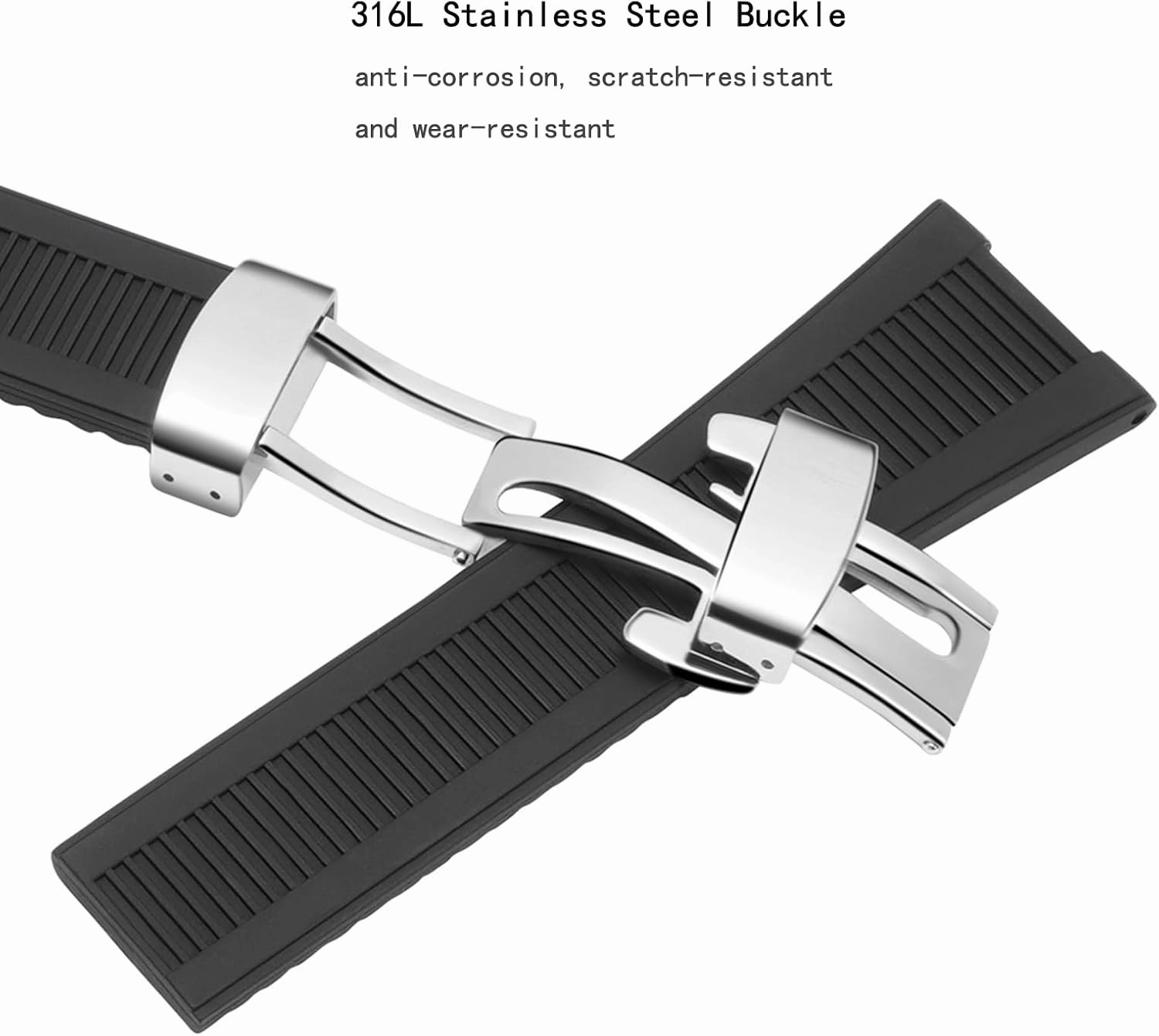 Watch Band Compatible with Patek Philippe Nautilus 5711 5712 5712G 5726 5980, Soft Silicone Rubber Replacement Wrist Strap for Patek Philippe Nautilus Watch Straps