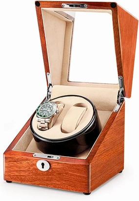 Watch Display Box Automatic Watch Winder 2 0/2 3/4 6 Storage Display Case Box Natural, Solid Wood Shell,Qiuet Mabuchi Motors and Flexible Watch Pillow