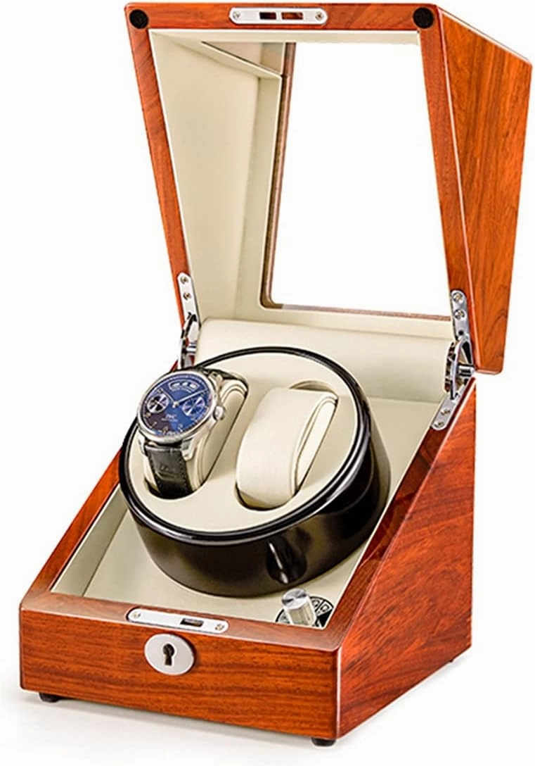 Watch Display Box Automatic Watch Winder 2 0/2 3/4 6 Storage Display Case Box Natural, Solid Wood Shell,Qiuet Mabuchi Motors and Flexible Watch Pillow