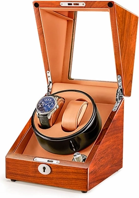 Watch Display Box Automatic Watch Winder 2 0/2 3/4 6 Storage Display Case Box Natural, Solid Wood Shell,Qiuet Mabuchi Motors and Flexible Watch Pillow