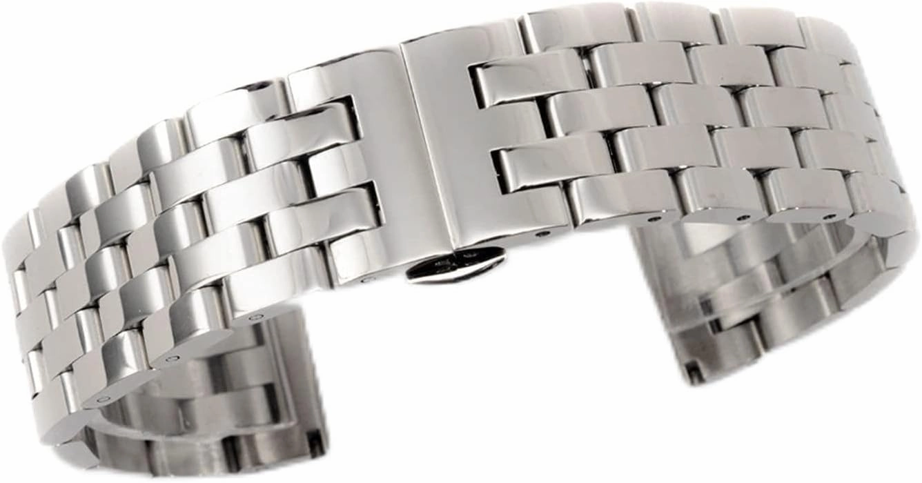 Watch Strap 20mm, 22mm, 24mm, 26mm Black/silver Stainless Steel Quick Release Solid Link Metal Strap Men's And Women's Business Watches