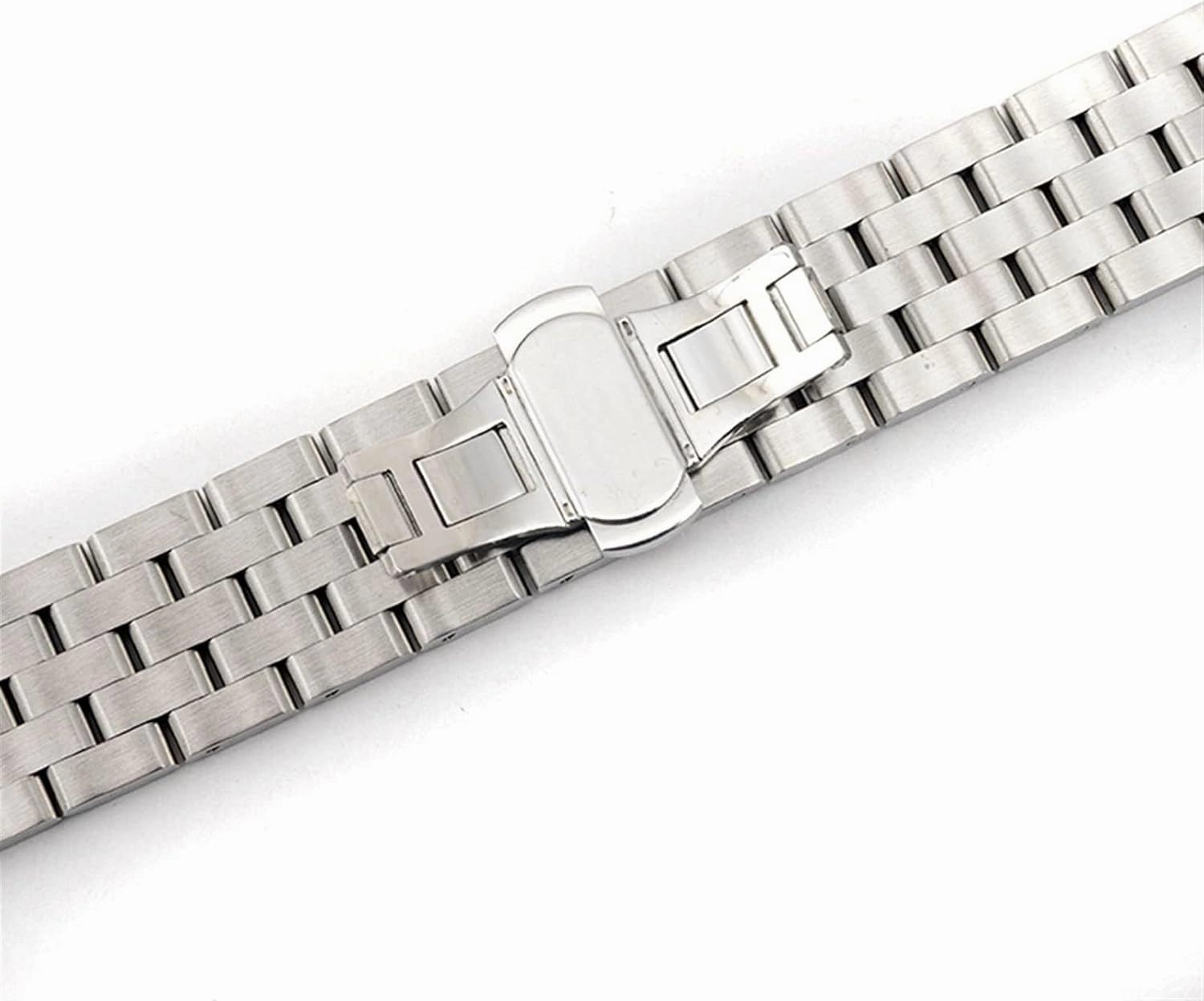 Watch Strap 20mm, 22mm, 24mm, 26mm Black/silver Stainless Steel Quick Release Solid Link Metal Strap Men's And Women's Business Watches