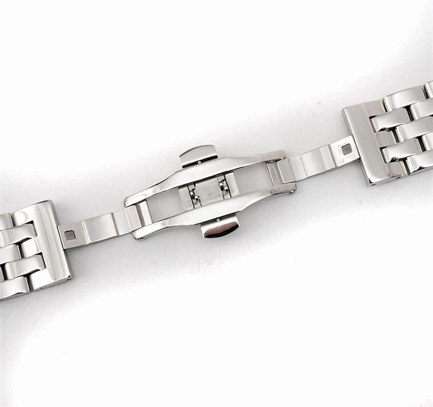 Watch Strap 20mm, 22mm, 24mm, 26mm Black/silver Stainless Steel Quick Release Solid Link Metal Strap Men's And Women's Business Watches