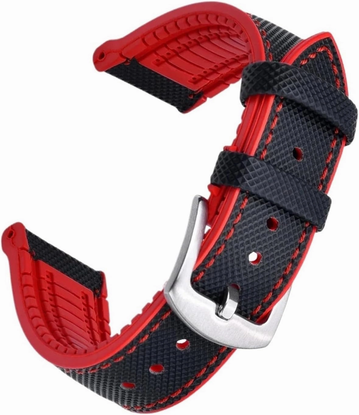 Watch Strap 20mm 22mm Rubber Leather Watchbands Quick Release For Each Brand Diving Watches Men Women