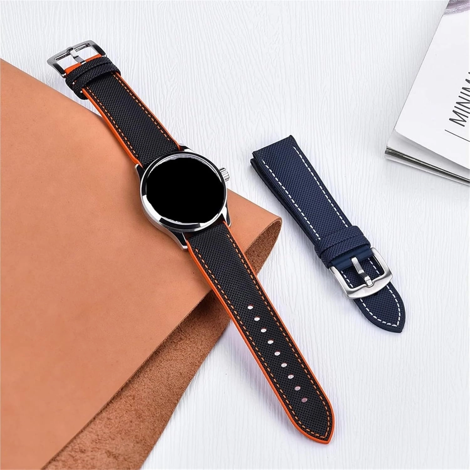 Watch Strap 20mm 22mm Rubber Leather Watchbands Quick Release For Each Brand Diving Watches Men Women