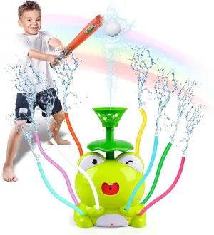 Water Sprinkler Baseball Toy, Upgrade Sprinkler for Kids Outdoor Play, Sprinkler Baseball Set, Water T Ball Sprinkler