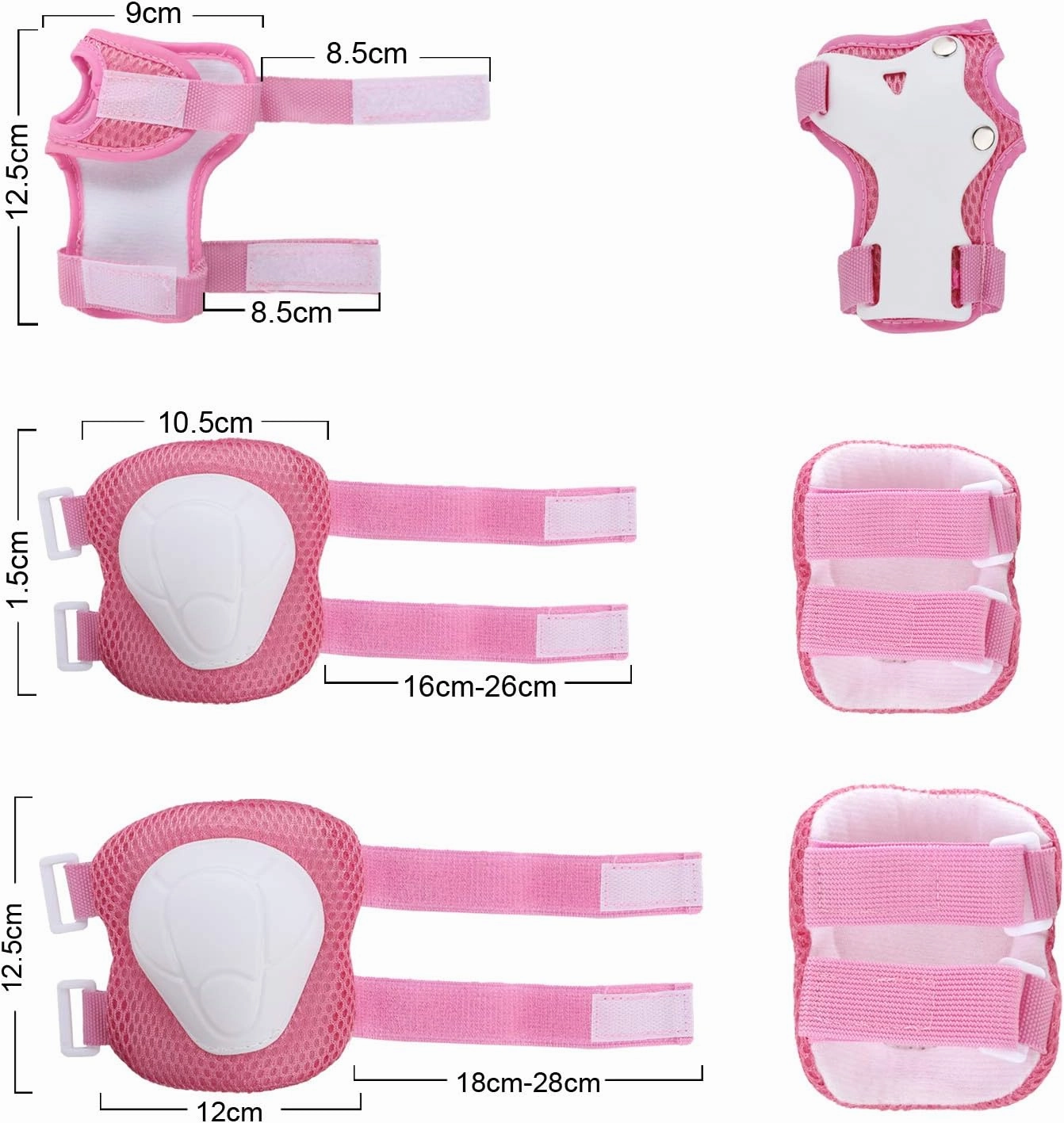 WayEee Kids Bike Helmet Set Skateboard Knee Pads, Helmet Pad Set Protective Gear Set Adjustable for Girls Kids 3-10 Helmet Elbow Pads Wrist Guards for Sport Cycling Bike Roller Skating Scooter