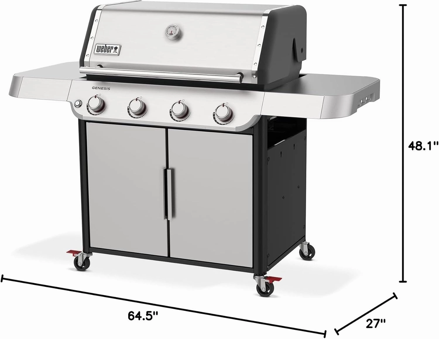 Weber Genesis S-415 Liquid Propane Gas Grill, Stainless Steel