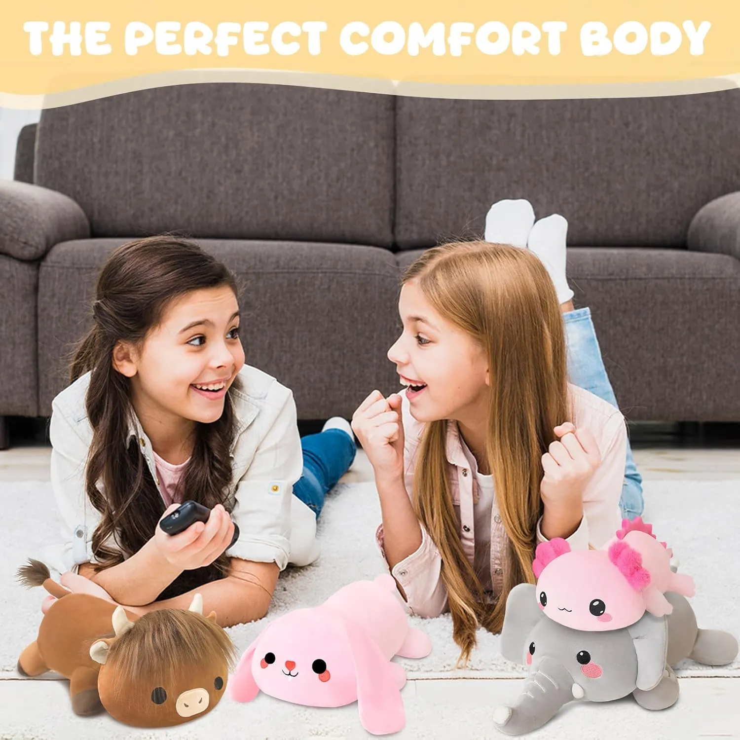 Weighted Stuffed Animals, 3.74 lbs Bunny Stuffed Animal with Weighted Beads, Cute Plush Toy Pillow Gifts for Adults Kids Boys Girls