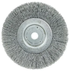 Weiler 01045 Trulock 5/8" - 1/2" Arbor 0.008" Wire Size 6" Diameter 3/4" Face Width Steel Bristles Narrow Face Crimped Wire Wheel Brush, Made in the USA