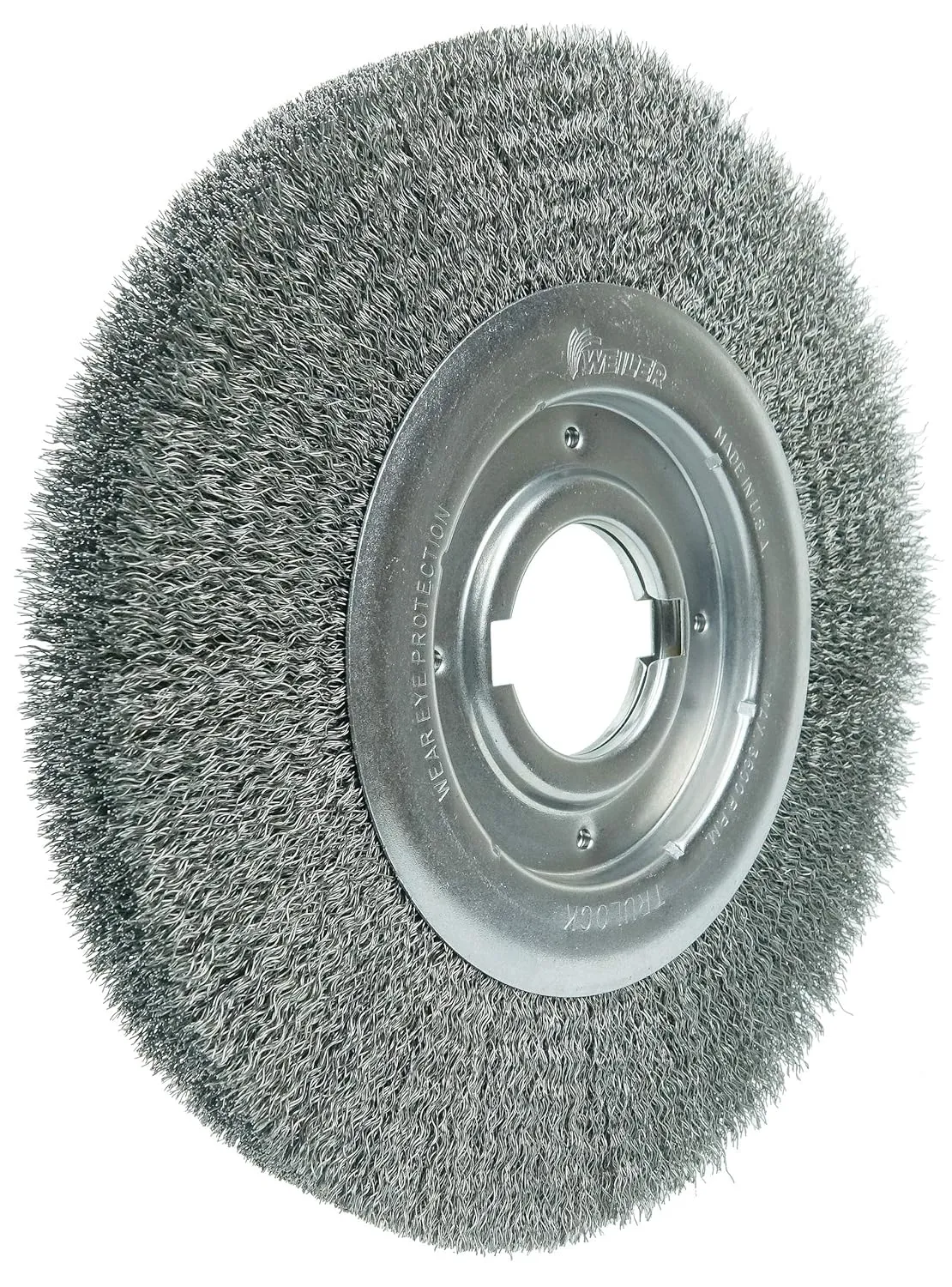 Weiler 06160 10" Medium Face Crimped Wire Wheel , .014" Steel Fill, 2" Arbor Hole, Made in the USA