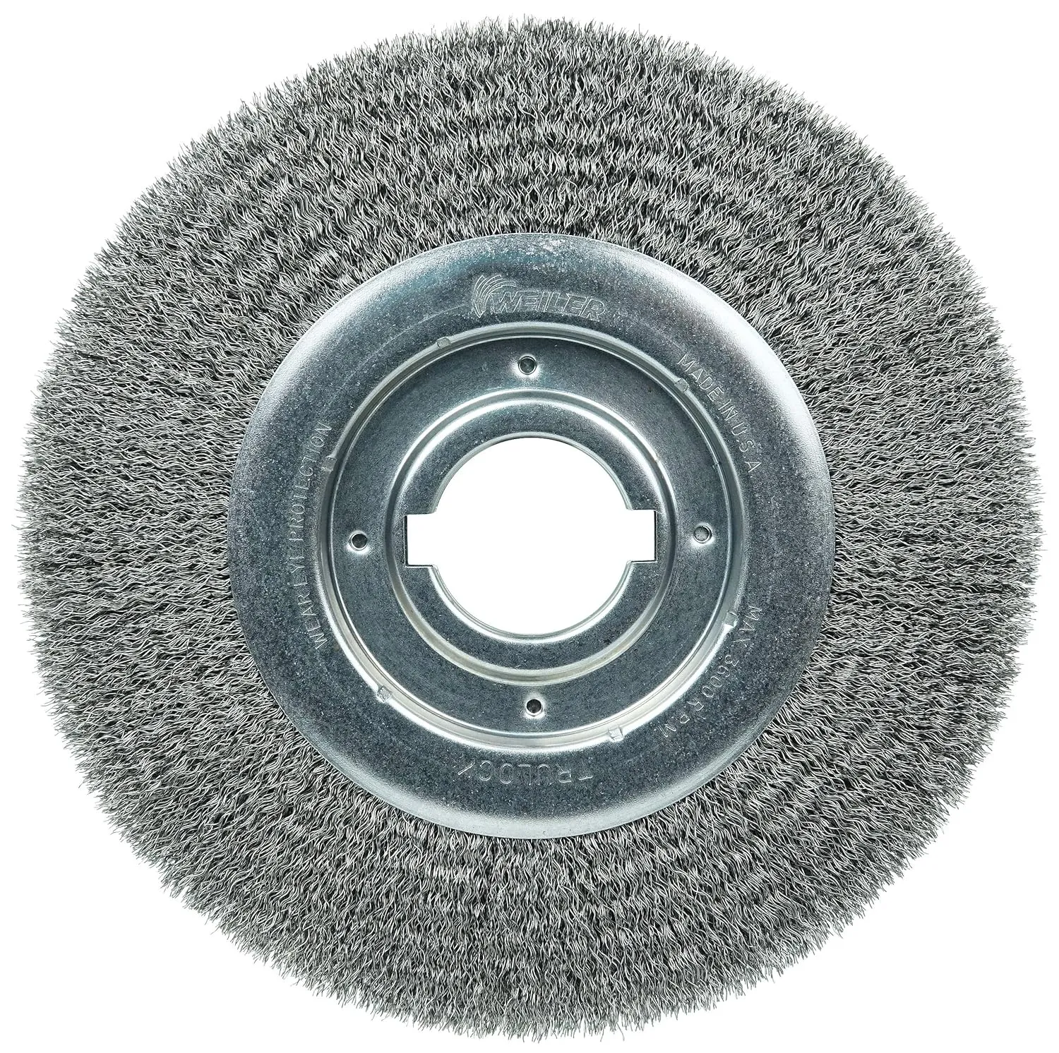 Weiler 06160 10" Medium Face Crimped Wire Wheel , .014" Steel Fill, 2" Arbor Hole, Made in the USA