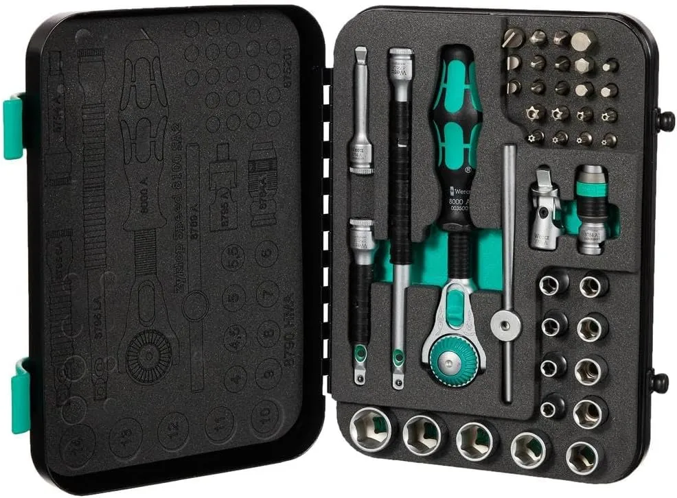 Wera 8100 SA 2 Zyklop 1/4" Metric Ratchet Set, 42-Pieces