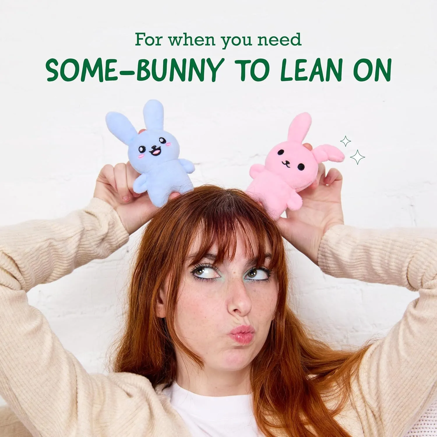 WHAT DO YOU MEME? Emotional Support Bunnies by Relatable, Cuddly Stuffed Animals and Toys, Squishy Toys and Plushies, Great Ideas for Loved Ones of All Ages, Includes 5 Plushies with Carrying Basket