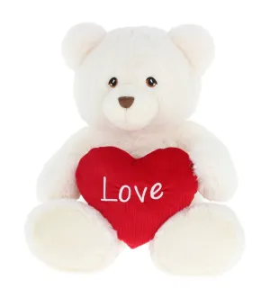 White Bear with Heart- 45cm