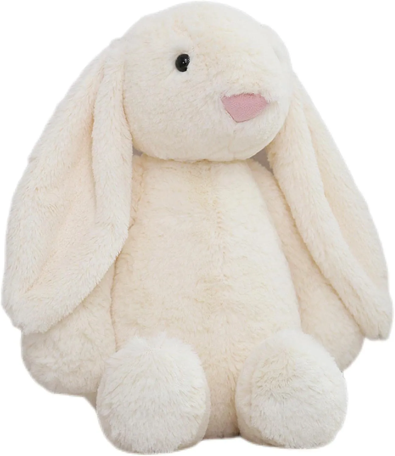 White Bunny Stuffed Animalt - Adorable Plush Companion for Cuddles & Playtime. Soft & Huggable with Lifelike Features. Ideal Gift for Kids (Bonnie Rabbit-Milk White 15.8 inch)