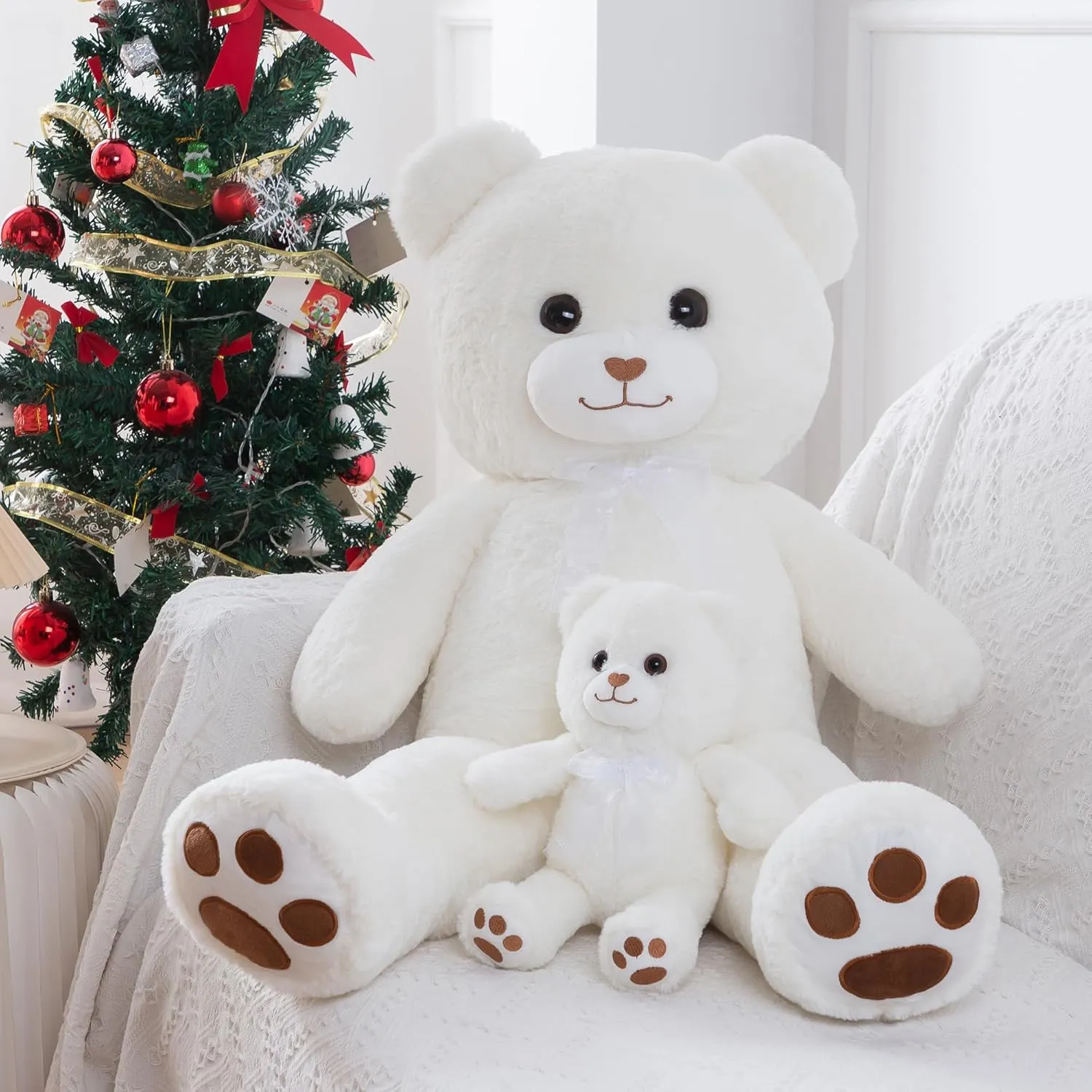 White Teddy Bear Stuffed Animal Small Teddy Bear with Heart Plush Toys Stuffed Animals for Girls Cute Stuffed Animals Teddy Bears Stuffed Bear Plush 9 Inch Animal Plushies Halloween