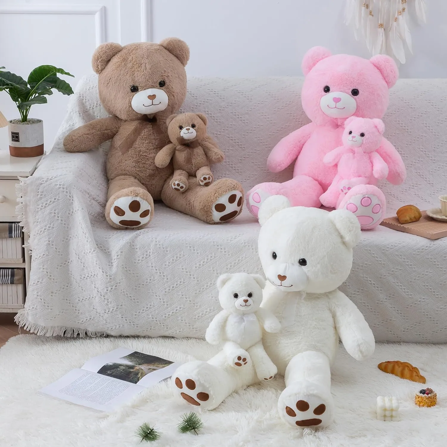 White Teddy Bear Stuffed Animal Small Teddy Bear with Heart Plush Toys Stuffed Animals for Girls Cute Stuffed Animals Teddy Bears Stuffed Bear Plush 9 Inch Animal Plushies Halloween