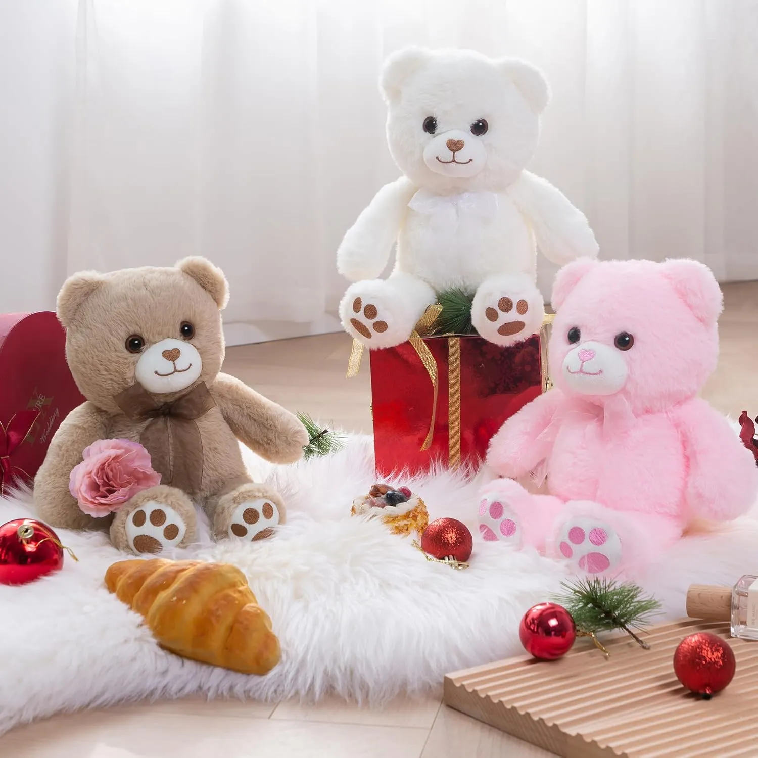 White Teddy Bear Stuffed Animal Small Teddy Bear with Heart Plush Toys Stuffed Animals for Girls Cute Stuffed Animals Teddy Bears Stuffed Bear Plush 9 Inch Animal Plushies Halloween