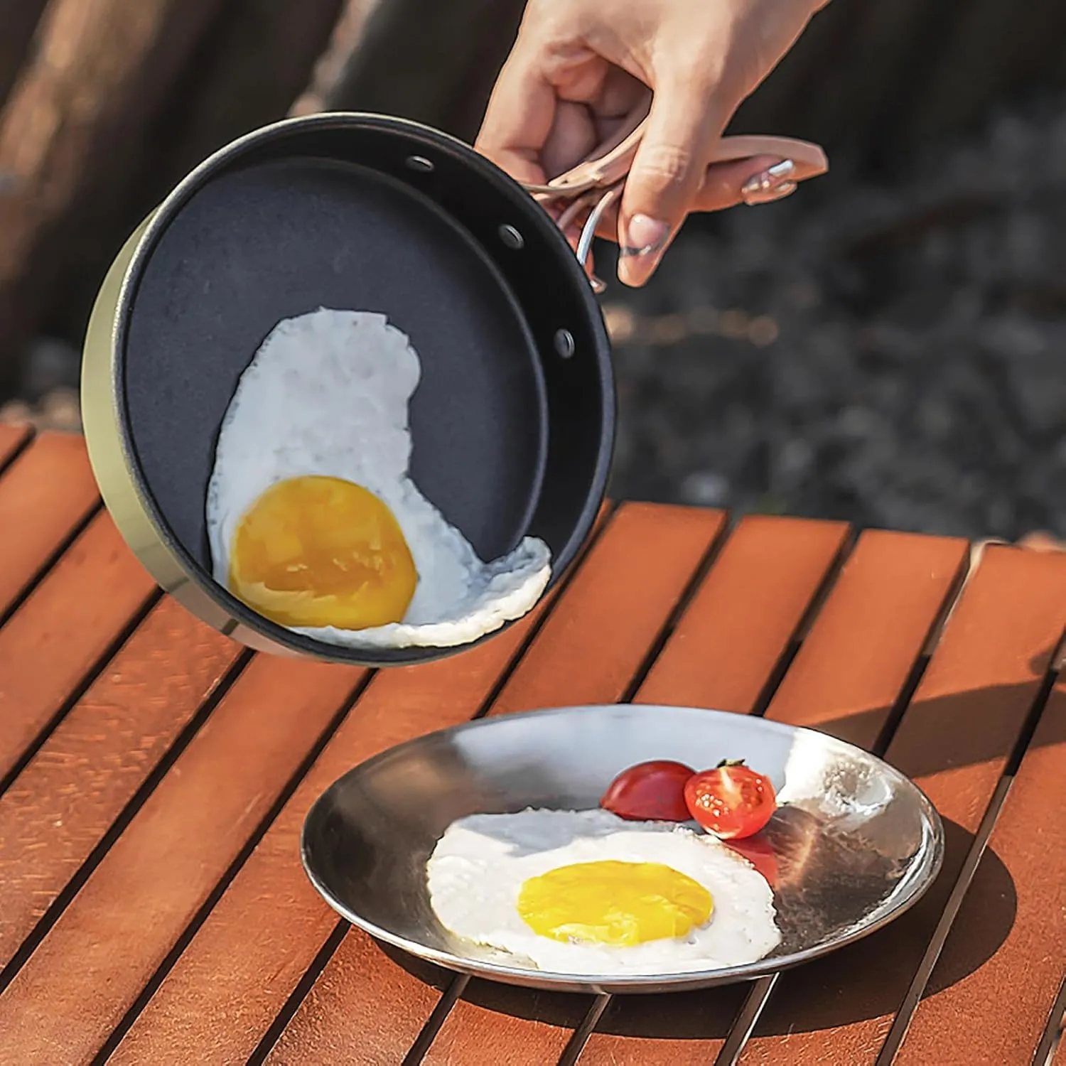 WHYATT Camping Pots and Pans Set, Camping Cooking Pot with Lightweight, Great for Backpacking Outdoor Camping Hiking and Picnic