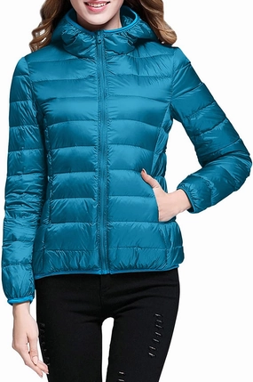 Winter Puffer Coats for Women, Womens Lightweight Puffer Jacket Packable Hooded Puffer Jacket Winter Zip Up Puffy Jacket