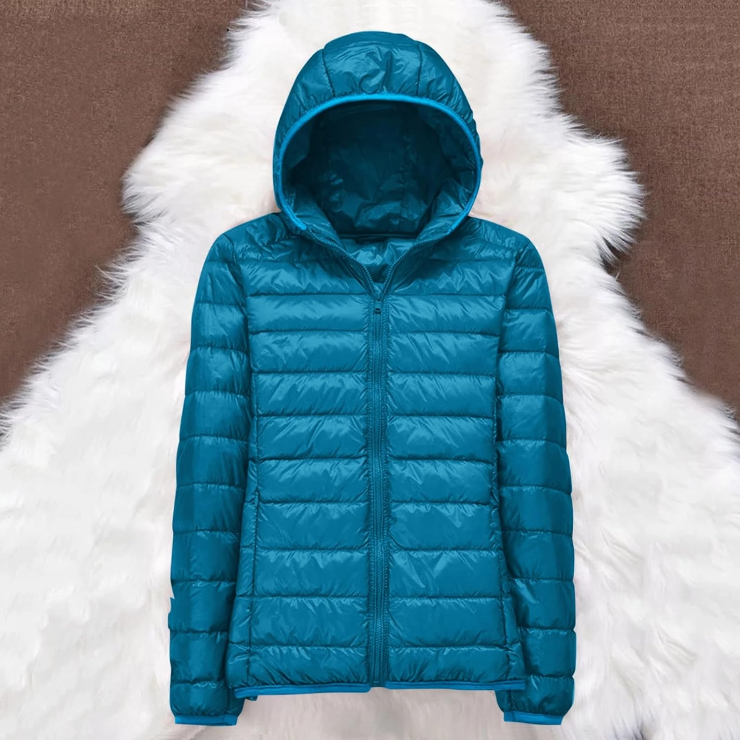 Winter Puffer Coats for Women, Womens Lightweight Puffer Jacket Packable Hooded Puffer Jacket Winter Zip Up Puffy Jacket