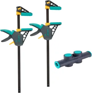 wolfcraft XL One-Hand Clamp Set, 3 Pcs. I 8624000 I Enables Flexible Clamping Widths up to 1060 mm