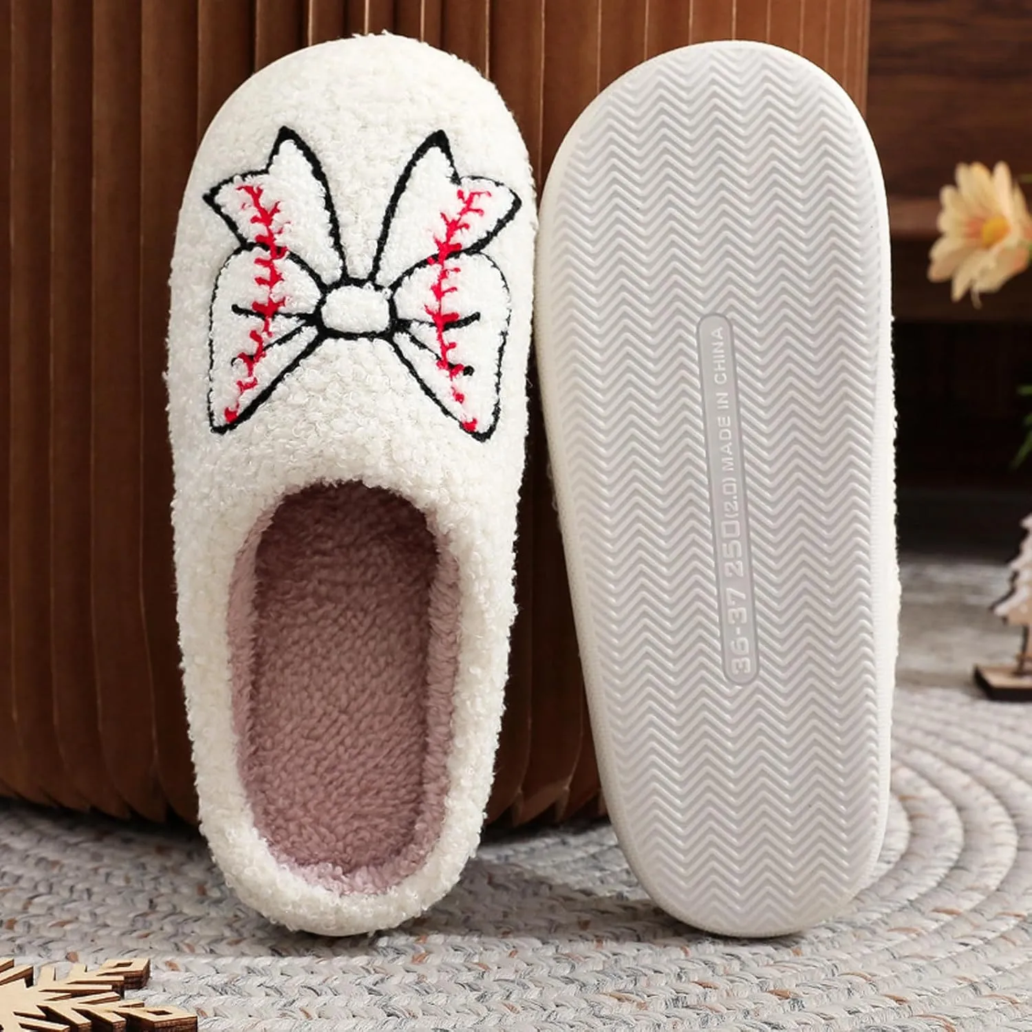 Women Retro Colorful Books Slippers Plush Warm House Slippers,Casual Home Shoes Soft Plush Slip-on Slippers Outdoor Indoor Bedroom Shoes