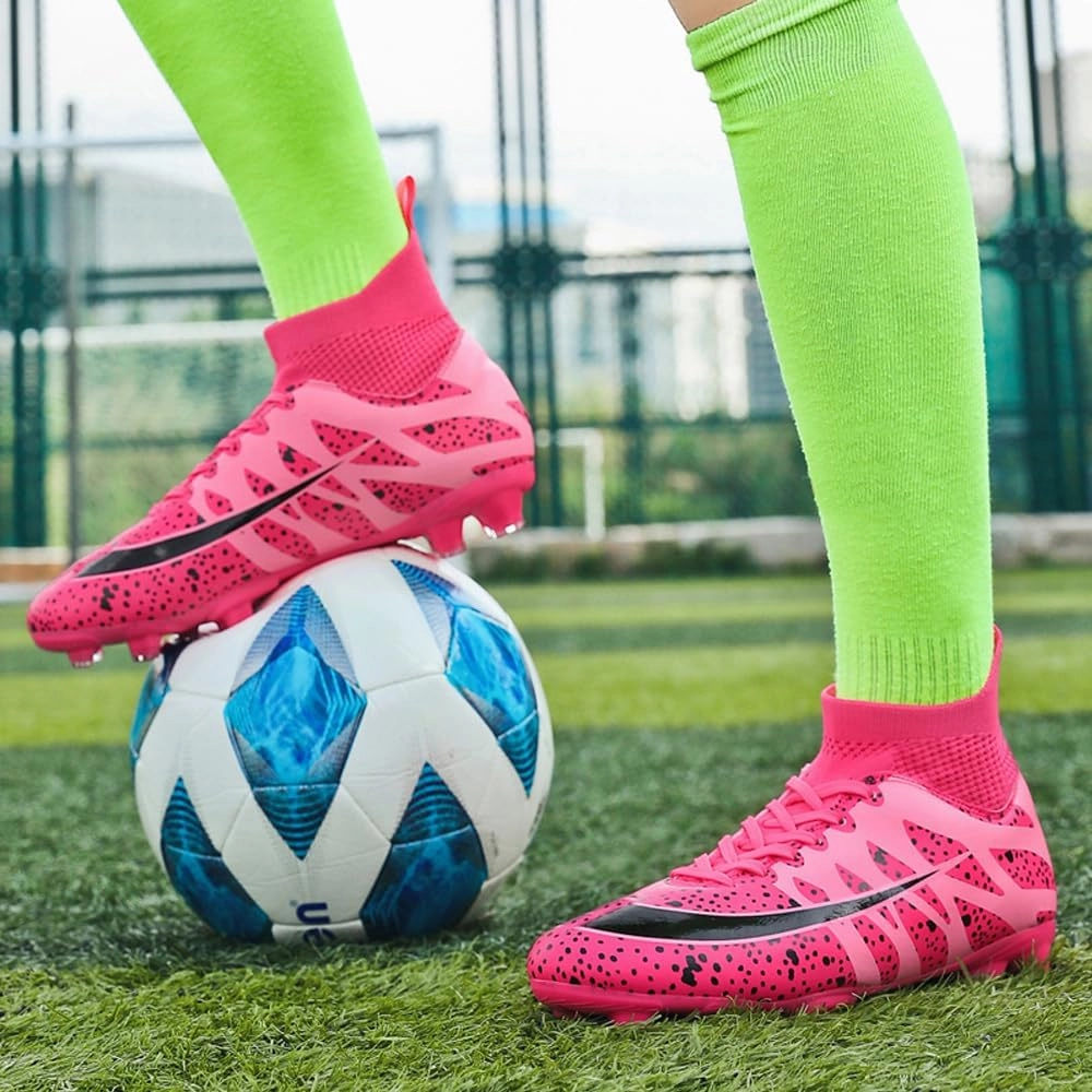 Women's Breathable Futsal Cleats for Training - High Top AG Soccer Shoes for Outdoor - Mens Athletic Football Sneakers