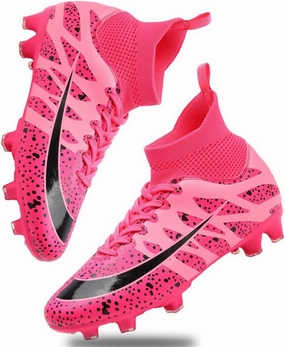 Women's Breathable Futsal Cleats for Training - High Top AG Soccer Shoes for Outdoor - Mens Athletic Football Sneakers