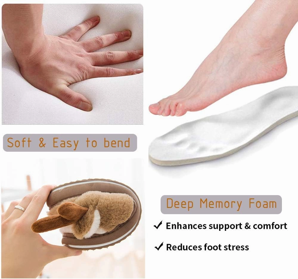Women's Cute Animal Slippers - Warm Memory Foam Soft Fleece Plush House Slippers for Indoor & Outdoor