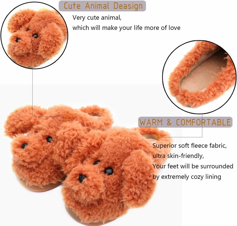 Women's Cute Animal Slippers - Warm Memory Foam Soft Fleece Plush House Slippers for Indoor & Outdoor