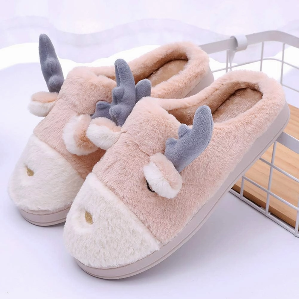 Women's Cute Animal Slippers - Warm Memory Foam Soft Fleece Plush House Slippers for Indoor & Outdoor